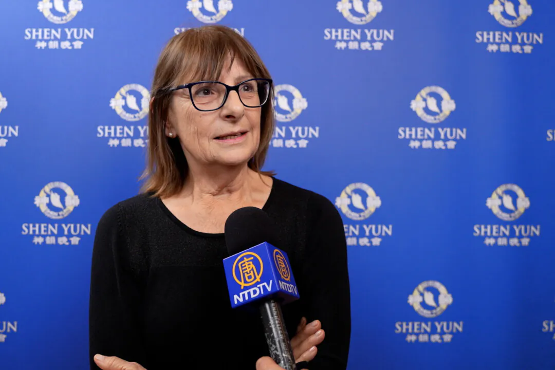 Colette Collomb, an Italian teacher and doctor of Italian studies, enjoyed Shen Yun  at the Grand Théâtre de Provence, in Aix-en-Provence, France, on Jan. 7, 2025. (NTD )