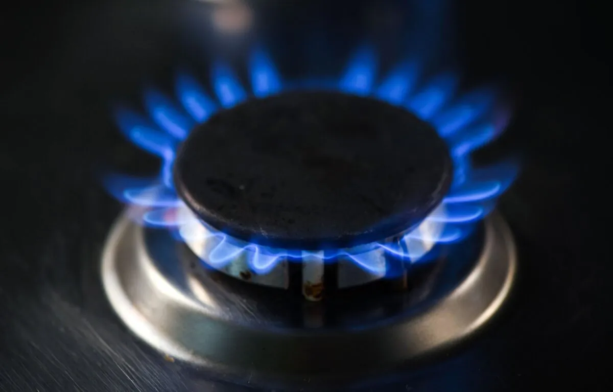 Flames of a lit burner of a gas stove in Dortmund, western Germany, on Oct. 14, 2021. (Ina Fassbender/AFP via Getty Images)