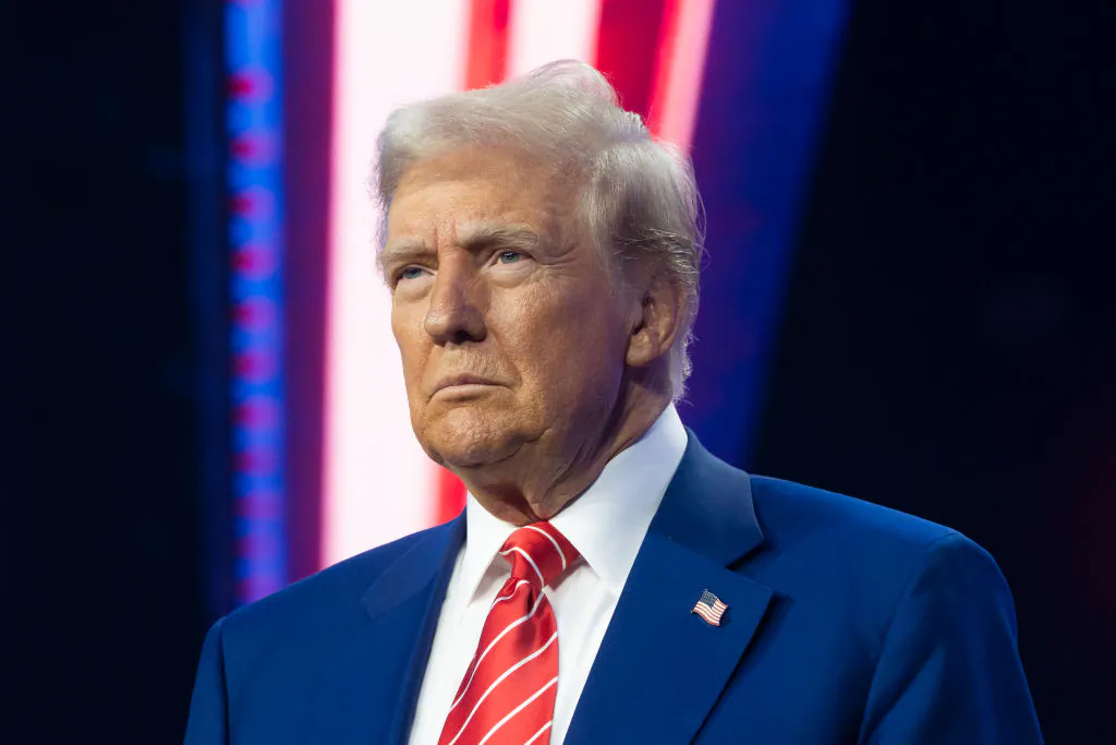 President-elect Donald Trump looks on during Turning Point USA’s AmericaFest at the Phoenix Convention Center in Phoenix, Ariz., on Dec. 22, 2024. (Rebecca Noble/Getty Images)