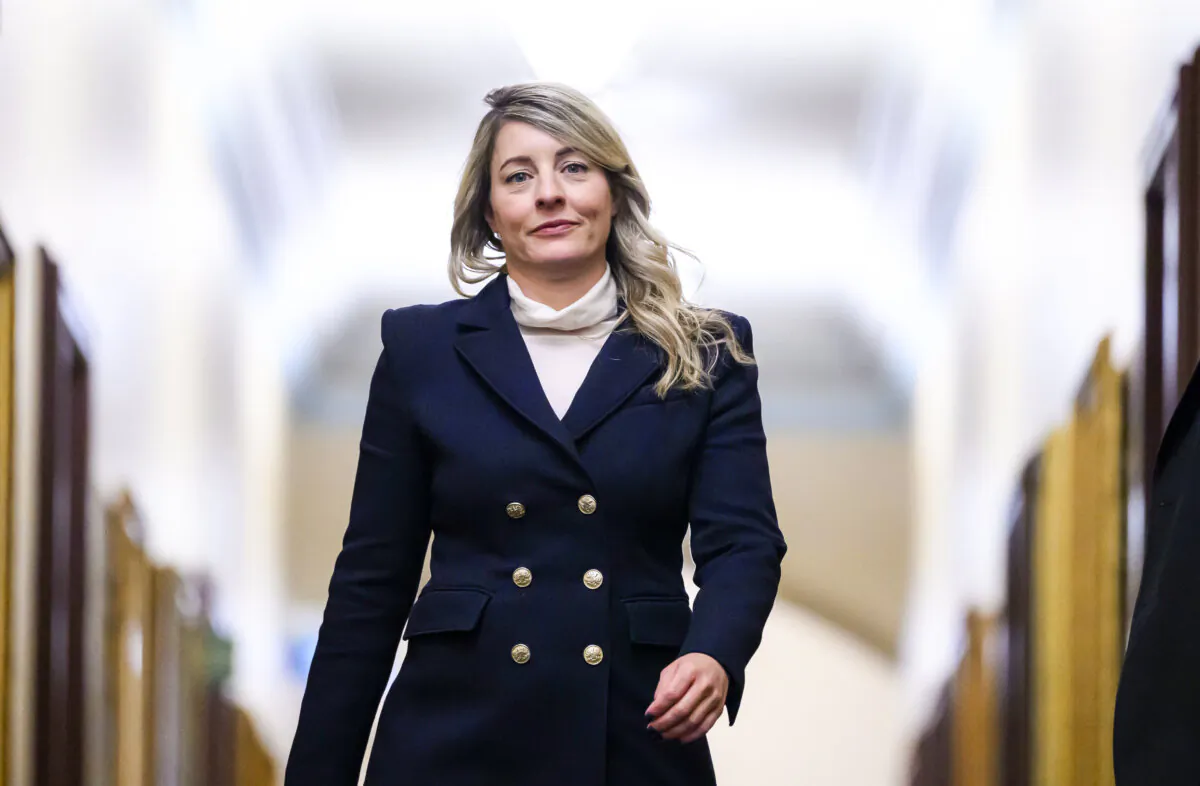 Canadian Minister of Foreign Affairs Mélanie Joly returns to a Liberal Party caucus meeting in West Block on Parliament Hill, in Ottawa, Canada, on Jan. 8, 2025. (The Canadian Press/Justin Tang)