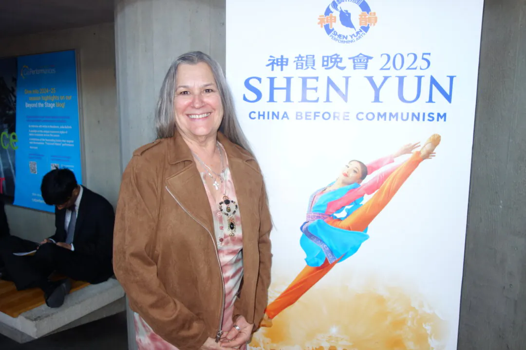 Debbie Woodbury enjoyed Shen Yun at Zellerbach Hall in Berkeley, California, on Jan. 11, 2025. (Lily Yu/The Epoch Times)