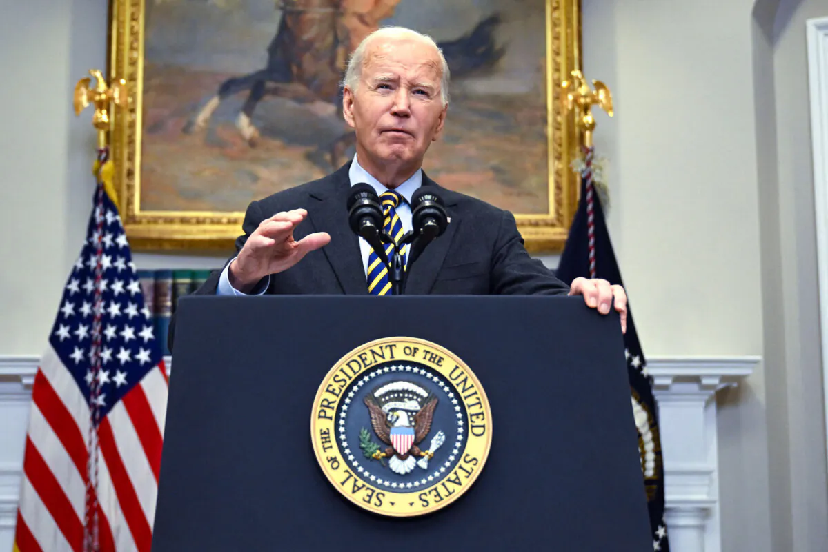 President Joe Biden speaks about the economy in the Roosevelt Room of the White House in Washington on Jan. 10, 2025. (ANDREW CABALLERO-REYNOLDS / AFP)