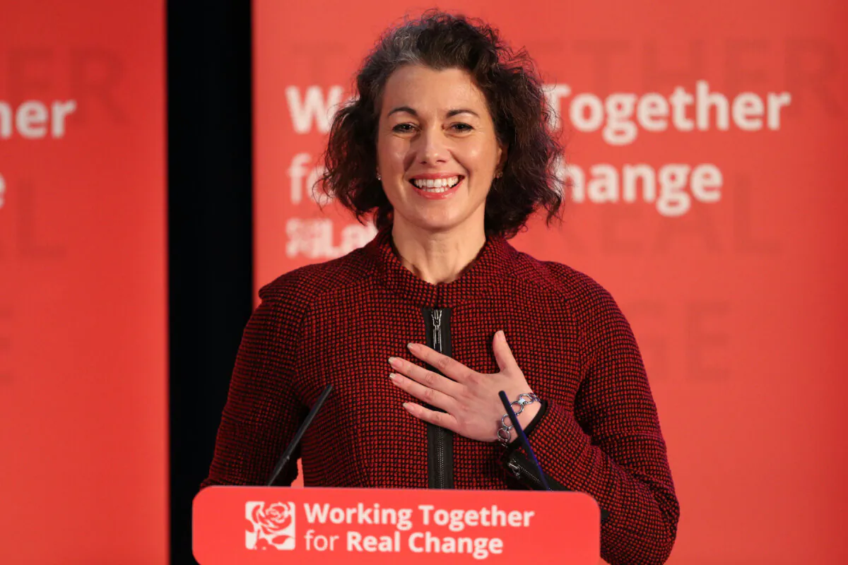 Sarah Champion speaks during a rally at the Emmanuel Centre in London on Dec. 15, 2016.  (Dan Kitwood/Getty Images)