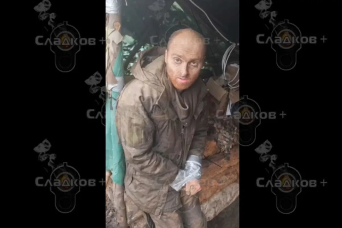 A screenshot captured from an undated video obtained from ‘Sladkov+’ Telegram Account on Dec. 23, shows captured Australian soldier Oscar Jenkins in Ukraine. (AAP Image/Obtained via 'Sladkov+' Telegram Account)