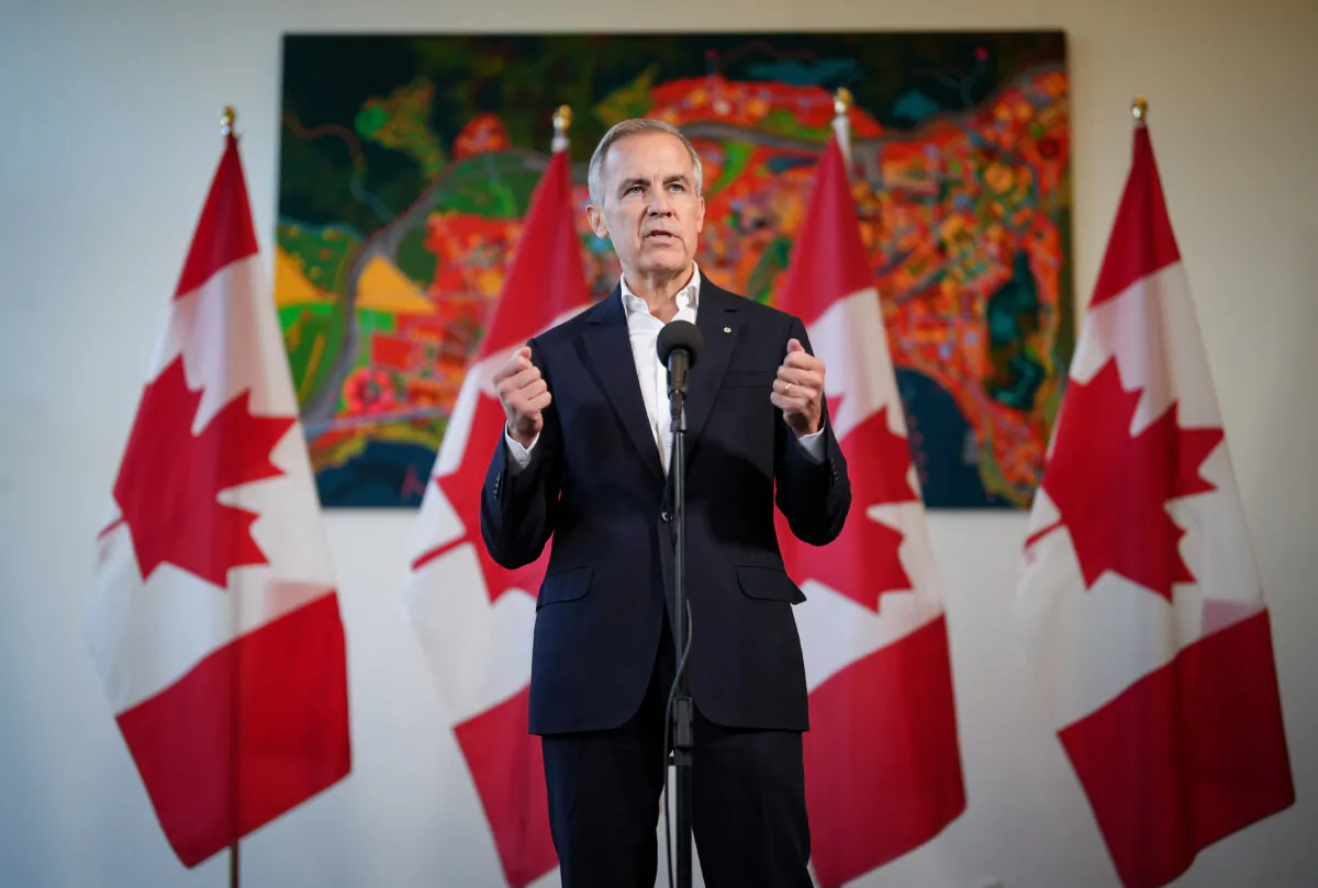 Former Bank of Canada governor Mark Carney speaks to reporters at the Liberal caucus retreat in Nanaimo, B.C., on Sept. 10, 2024. (The Canadian Press/Darryl Dyck)