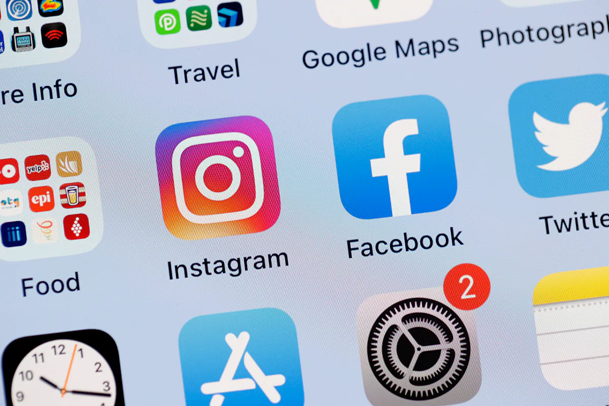 The Facebook and Instagram apps on the screen of an iPhone in San Anselmo, Calif., on Oct. 4, 2021. (Justin Sullivan/Getty Images)