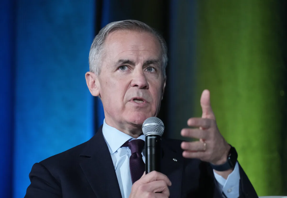 Mark Carney, who has served as the governor of the Bank of Canada and the Bank of England, speaks at the Sustainable Finance conference on Nov. 28, 2024. (The Canadian Press/Adrian Wyld)