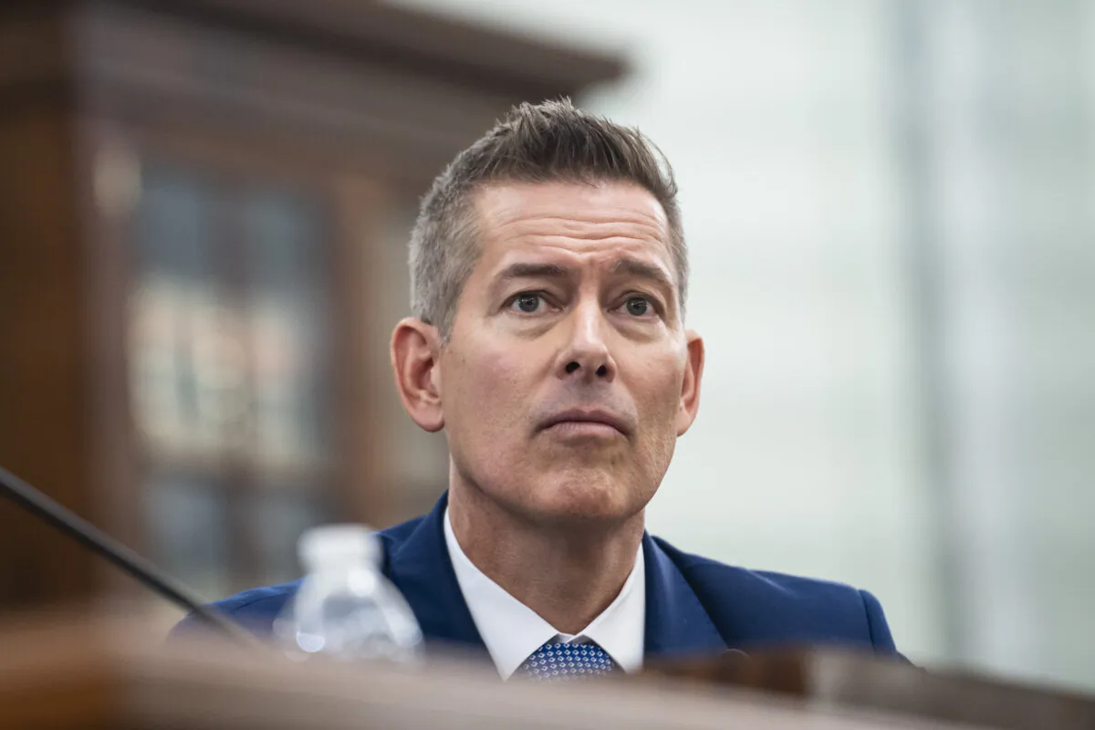 President-elect Donald Trump's nominee for Transportation secretary, Sean Duffy, testifies before the Senate Committee on Commerce, Science, and Transportation on Capitol Hill on Jan. 15, 2025. (Madalina Vasiliu/The Epoch Times)