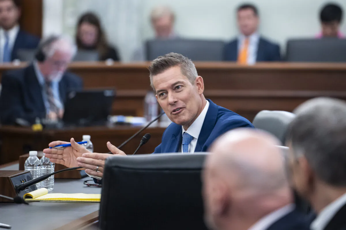 President Donald Trump's nominee for transportation secretary, Sean Duffy, testifies before the Senate Committee on Commerce, Science, and Transportation on Capitol Hill in Washington on Jan. 15, 2025. (Madalina Vasiliu/The Epoch Times)