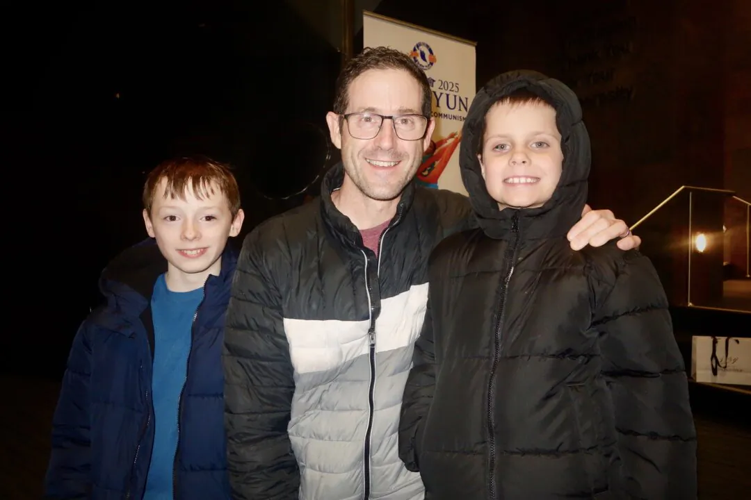 Jason Steele and his family enjoyed Shen Yun's evening show at the Harris Center on Jan. 14, 2025. (Gary Wang/The Epoch Times)