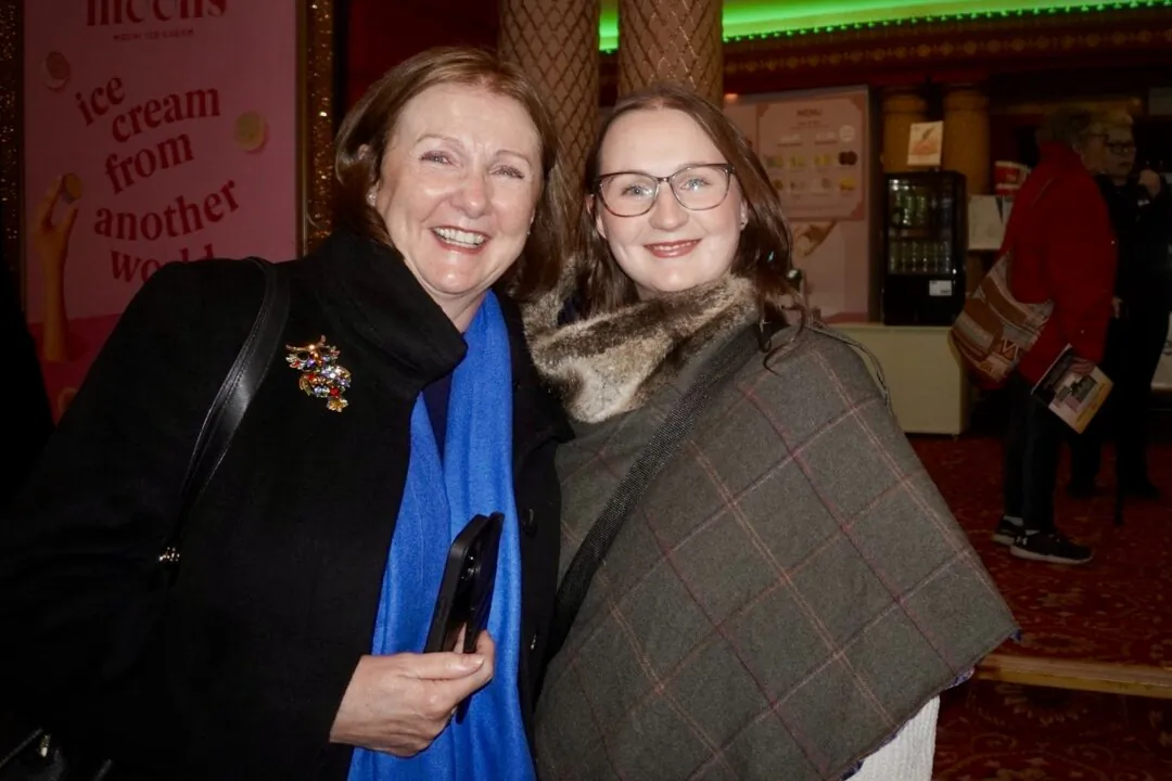 Josie Williamson (L) and Jen Roper attended Shen Yun Performing Arts at the Palace Theatre in Manchester, UK, on Jan. 16, 2025. (Mary Man/The Epoch Times)