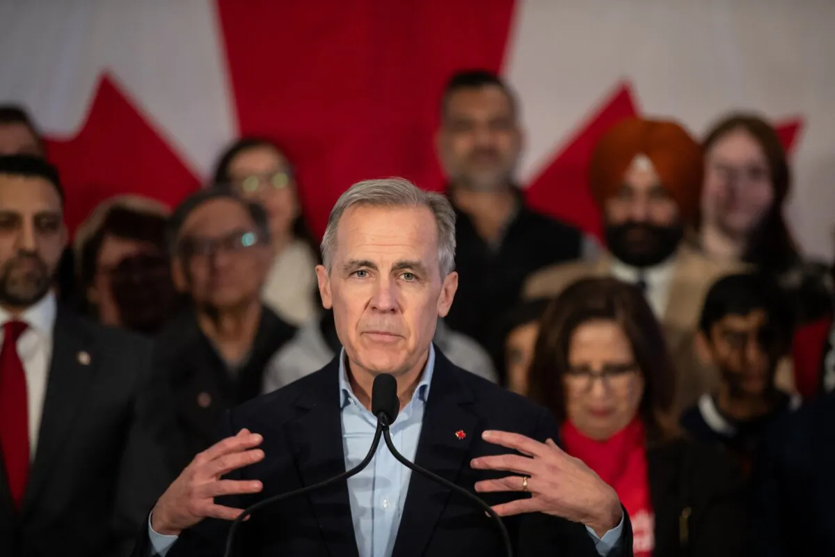 Mark Carney speaks during his Liberal leadership campaign launch in Edmonton on Jan. 16, 2025. (The Canadian Press/Jason Franson)