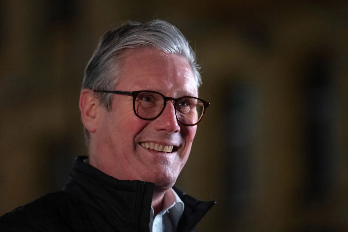 Britain's Prime Minister Sir Keir Starmer reacts during an interview during a visit to Kyiv, Ukraine, on Jan. 16, 2025. (Carl Court/POOL/AFP via Getty Images)