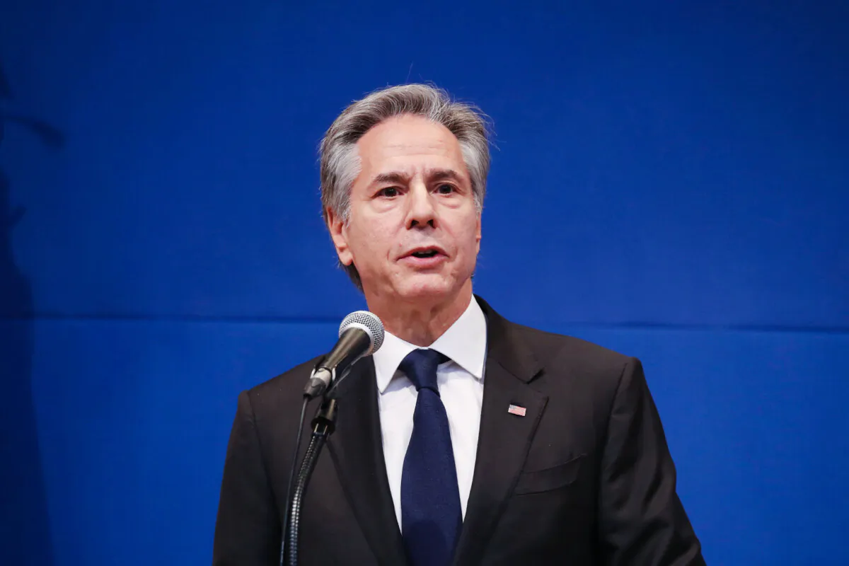Secretary of State Antony Blinken attends a joint press conference with South Korean Foreign Minister Cho Tae-yul in Seoul, South Korea, on Jan. 6, 2025. (Chung Sung-Jun/Getty Images)