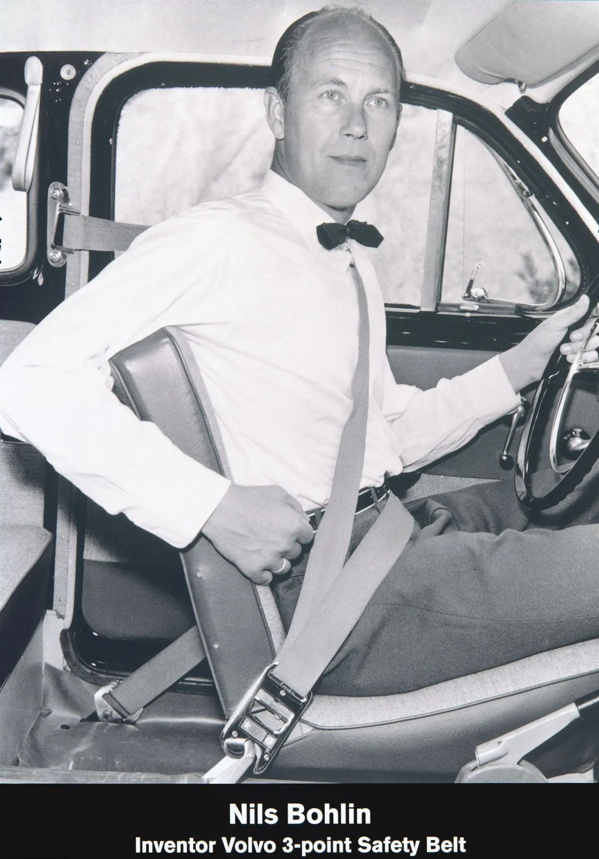 Nils Bohlin, pictured here in 1959, invented the three-point seat belt still in use today. (Courtesy of Volvo Cars)