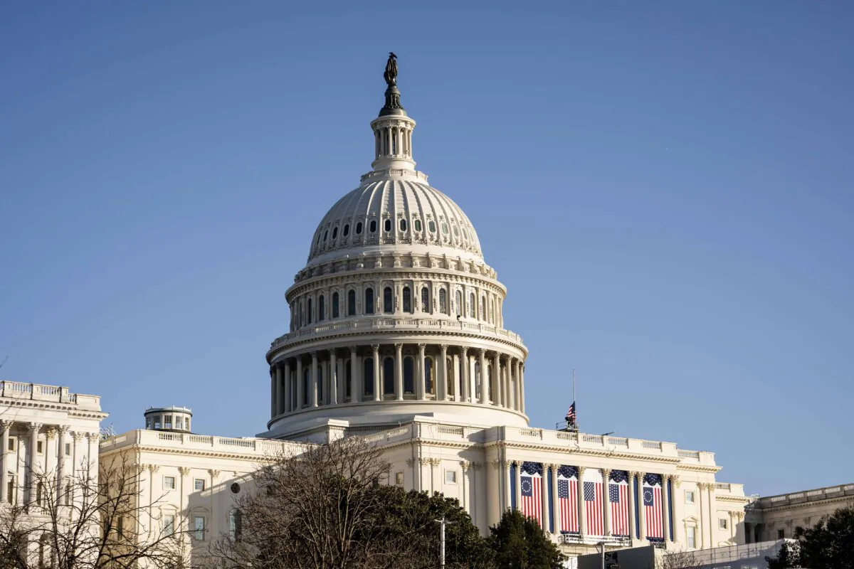 The U.S. Capitol building five days ahead of the Presidential Inauguration in Washington on Jan. 15, 2025. (Madalina Vasiliu/The Epoch Times)