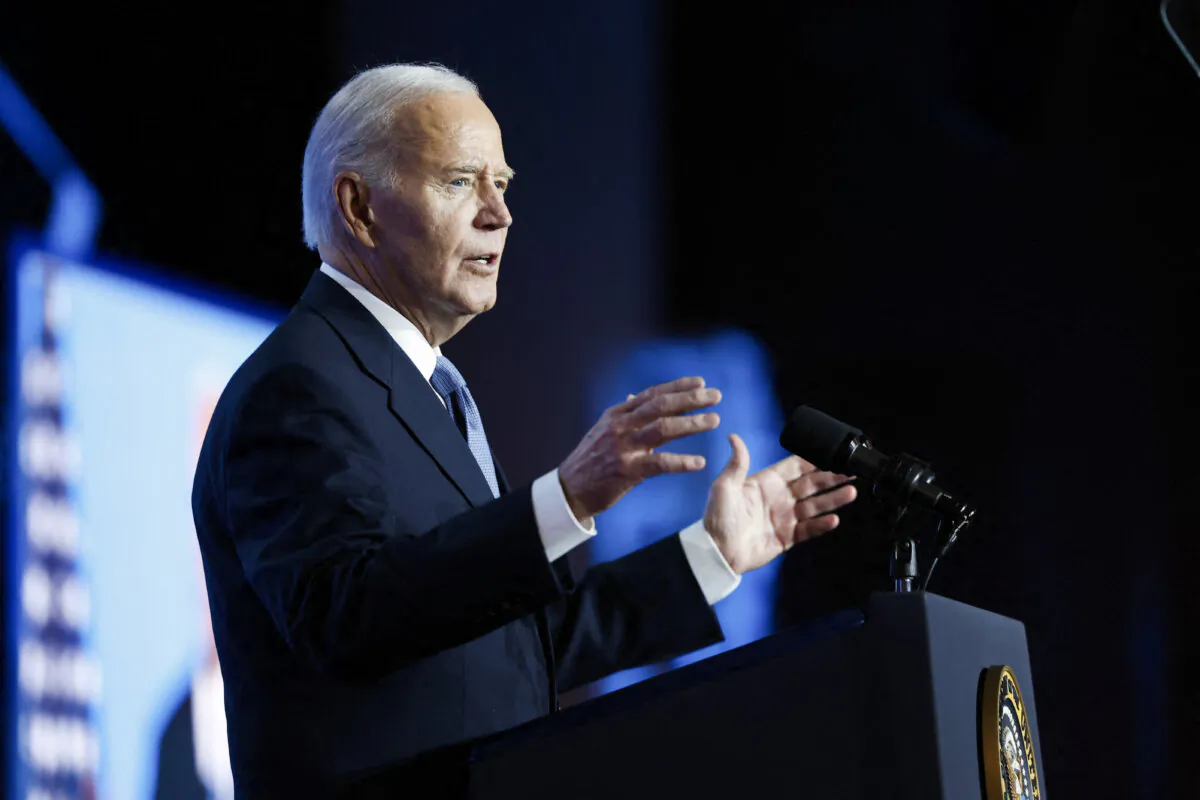 President Joe Biden delivers remarks at the US Conference of Mayors during the 93rd winter meeting in Washington, DC, January 17, 2025. (Photo by Ting Shen / AFP) (Photo by TING SHEN/AFP via Getty Images)