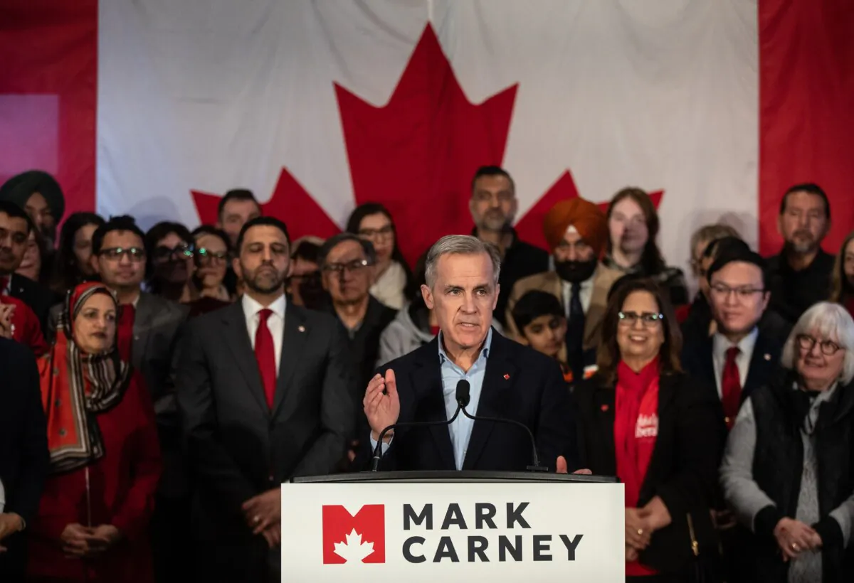 Mark Carney speaks during his Liberal leader campaign launch in Edmonton, on Jan. 16, 2025. (The Canadian Press/Jason Franson)