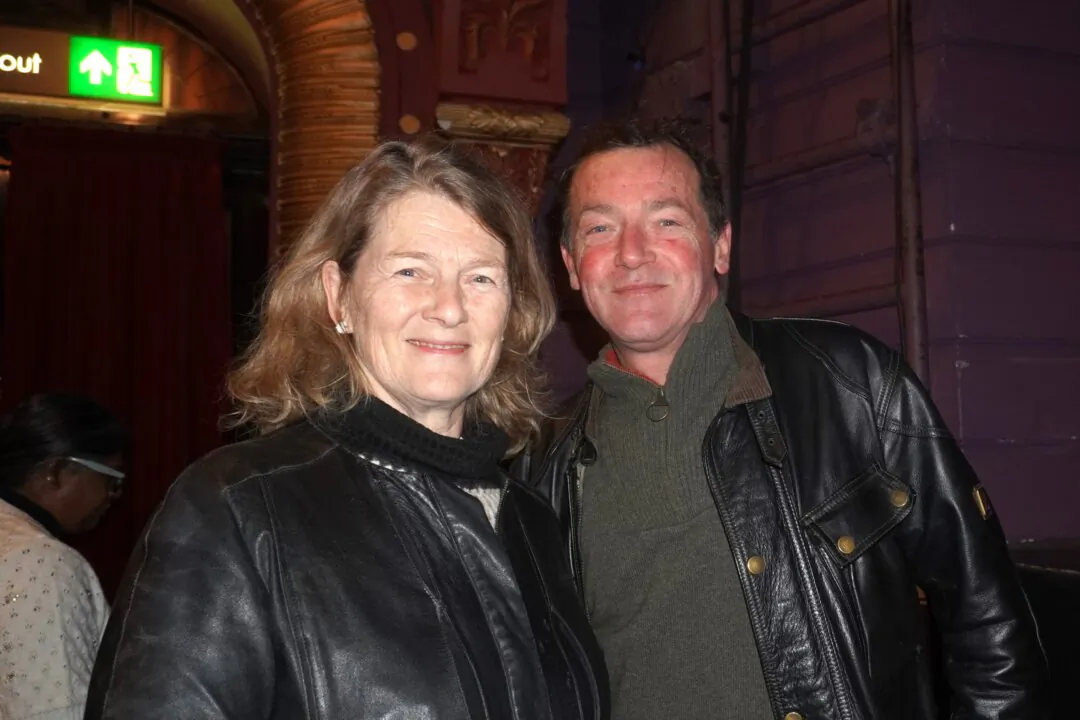 Christine Tacon and William Davies enjoyed Shen Yun at the Palace Theatre in Manchester, UK, on Jan. 18, 2025. (Mary Man/The Epoch Times)