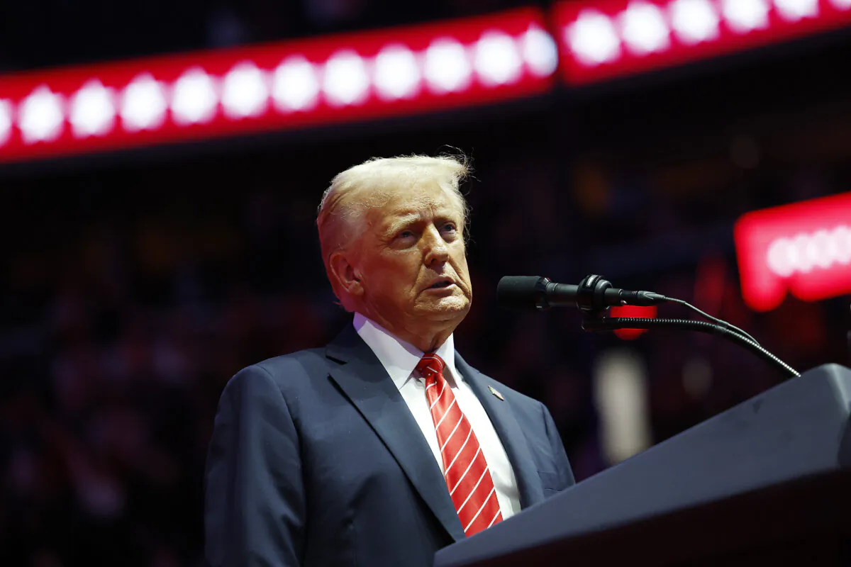 President-Elect Donald Trump speaks at his victory rally at the Capital One Arena on Jan. 19, 2025. (Anna Moneymaker/Getty Images)