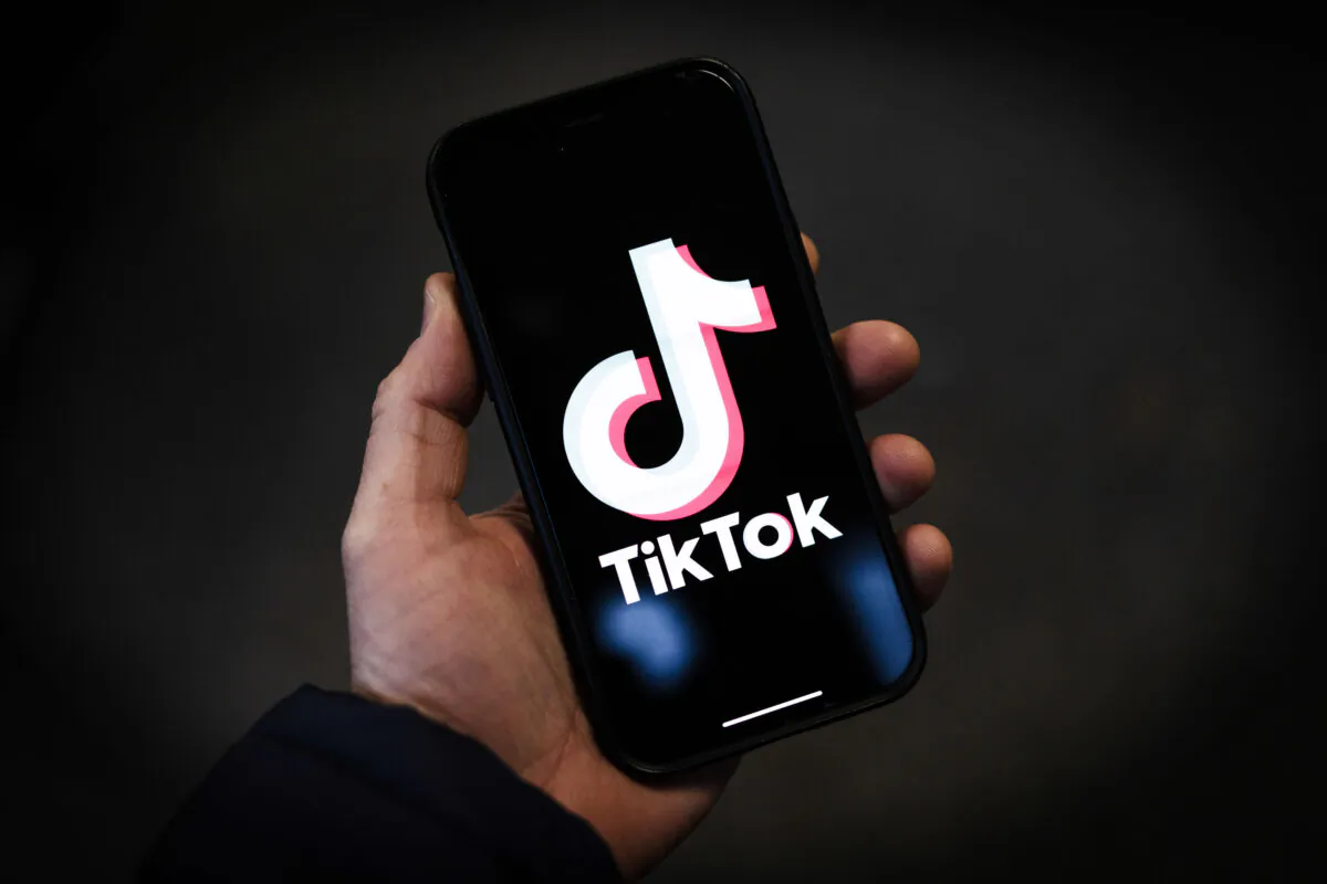 The TikTok logo is displayed on an iPhone in London on Feb. 28, 2023. (Dan Kitwood/Getty Images)