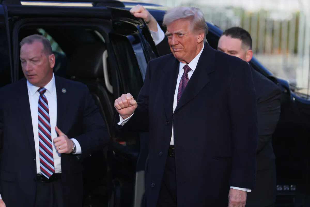 U.S. President-elect Donald Trump arrives for services at St. John's Church as part of Inauguration Day ceremonies in Washington on Jan. 20, 2025. (Scott Olson/Getty Images)