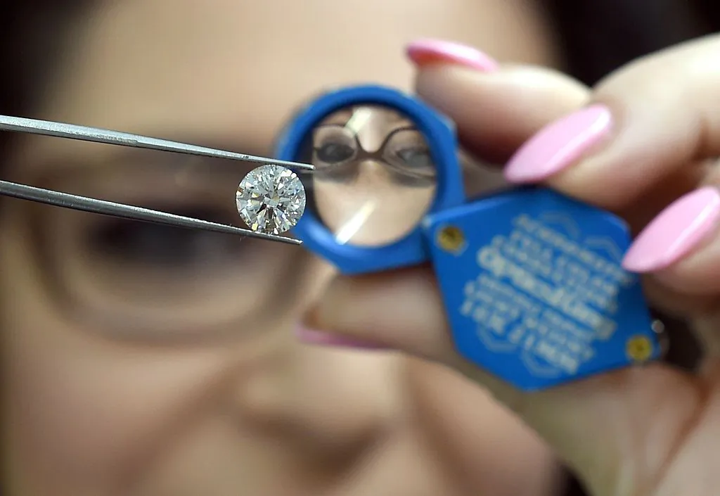 A lab-created diamond in New York on May 7, 2015.  (Timothy A. Clary/AFP via Getty Images)
