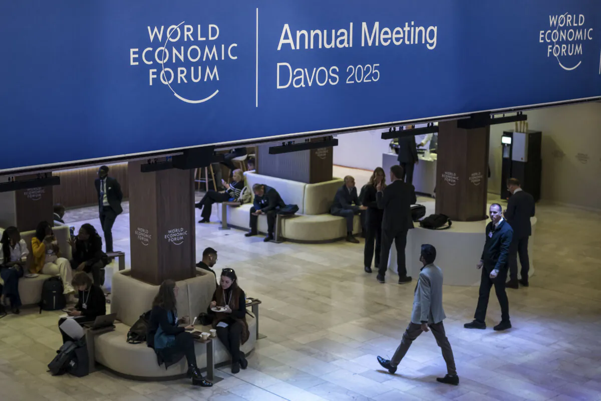 The Congress Center during the World Economic Forum annual meeting in Davos, Switzerland, on Jan. 20, 2025. (Fabrice Coffrini/AFP via Getty Images)