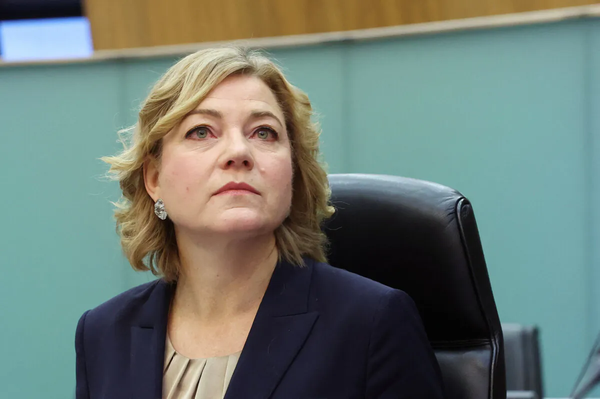 European Commission Executive Vice President Henna Virkkunen attends the first meeting of the new college of European Commissioners in Brussels, Belgium on Dec. 4, 2024. (Reuters/Yves Herman)
