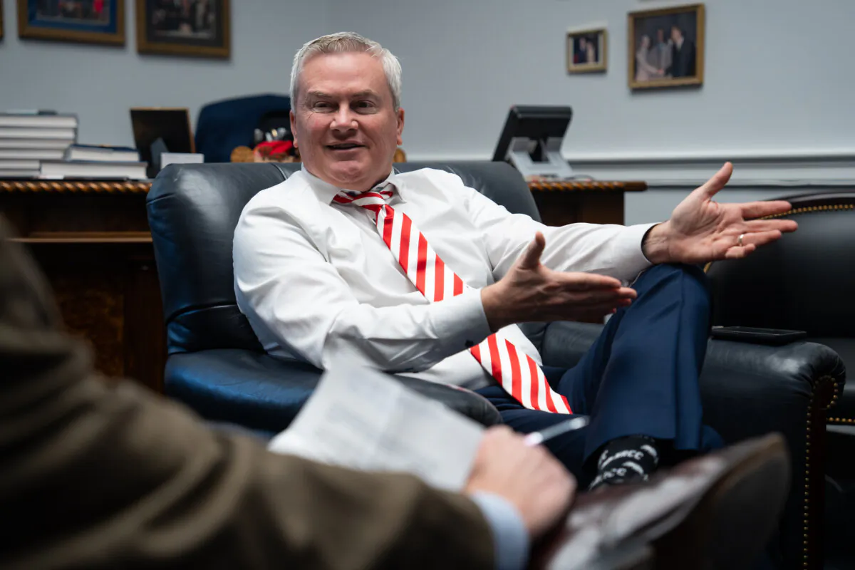 House Committee on Oversight and Accountability Chairman Rep. James Comer (R-Ky.) speaks during an interview with The Epoch Times on Capitol Hill in Washington on Jan. 21, 2025. (Madalina Vasiliu/The Epoch Times)