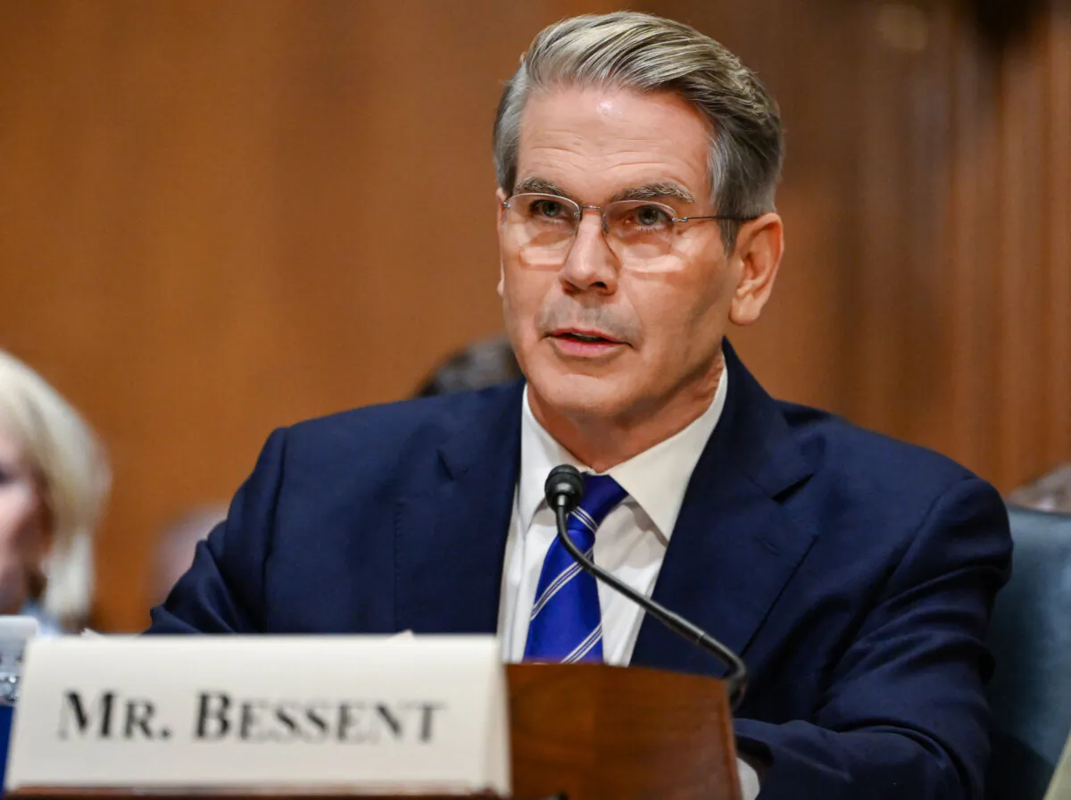 U.S. investor and hedge fund manager Scott Bessent delivers his opening statement during a Senate Finance Committee hearing on his nomination to be secretary of the Treasury, on Capitol Hill on Jan. 16, 2025. (Andrew Caballera-Reynolds/AFP via Getty Images)