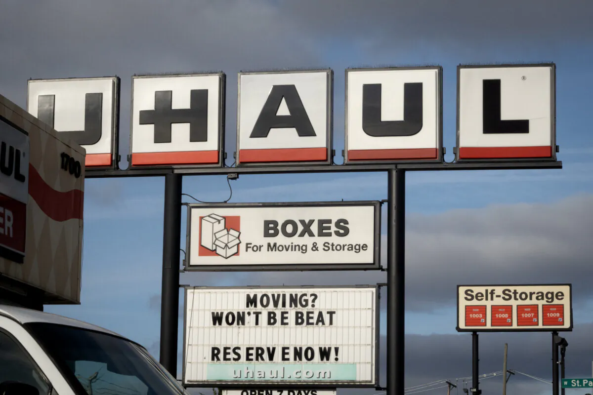 A sign marks the location of a U-Haul rental facility in Chicago, Ill., on Dec. 13, 2024. (Scott Olson/Getty Images)