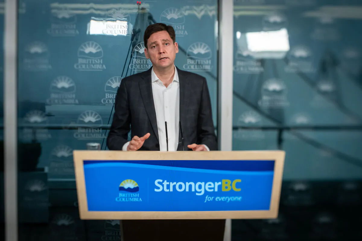 B.C. Premier David Eby speaks during a news conference in Vancouver on Jan. 7, 2025. (The Canadian Press/Ethan Cairns)