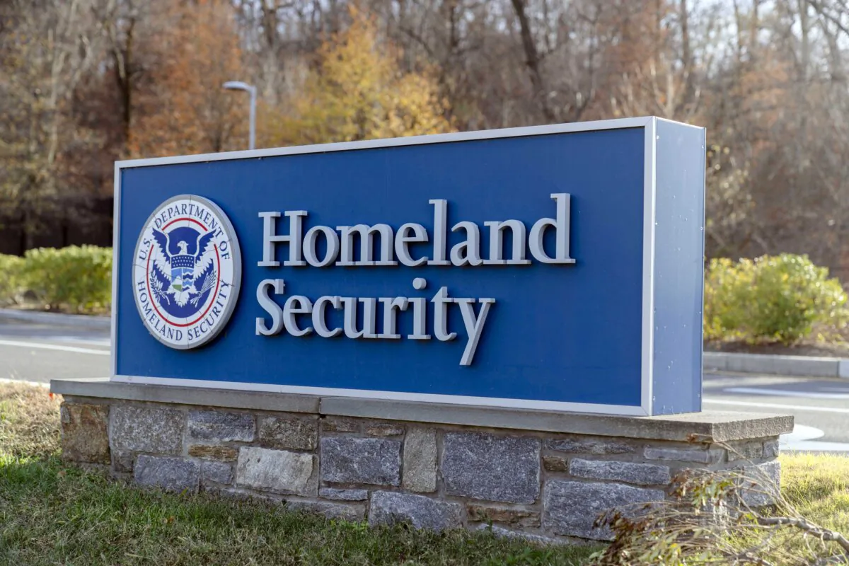 The U.S. Department of Homeland Security sign outside its headquarters in Washington on Dec. 8, 2024. (Jose Luis Magana/AP Photo)
