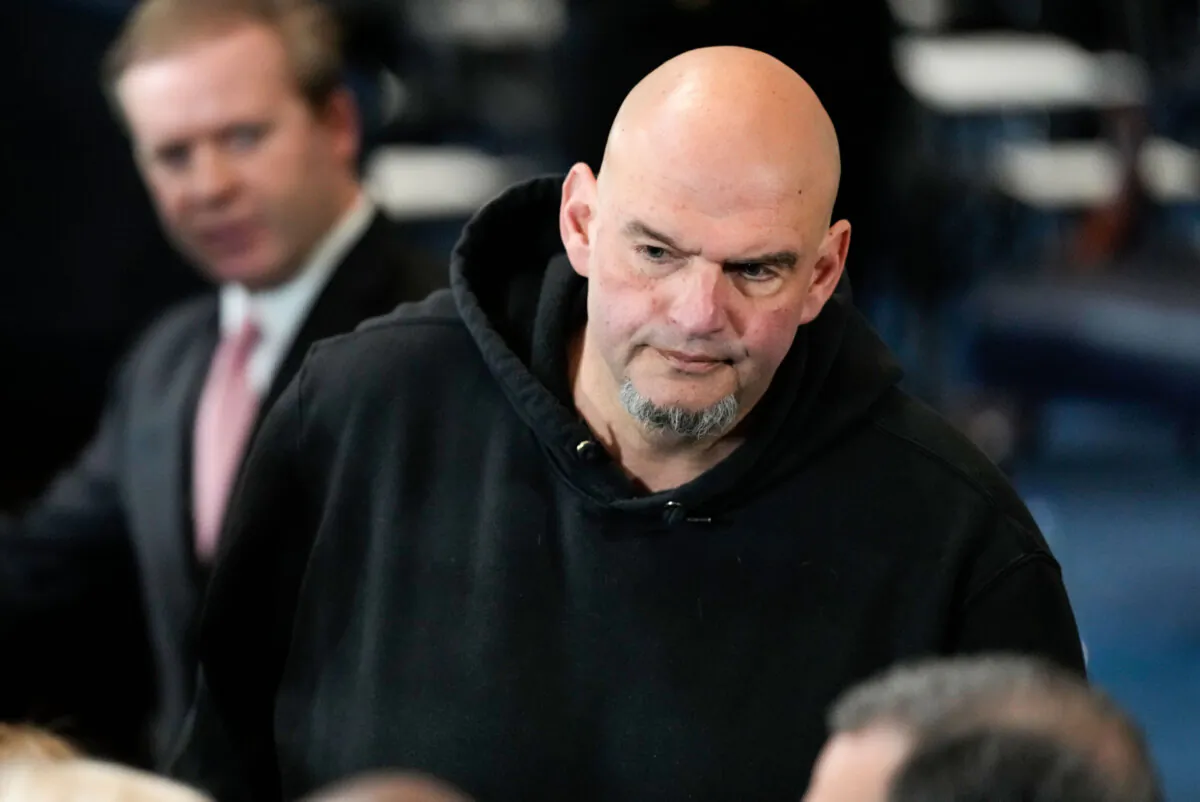 Sen. John Fetterman arrives at the Capitol ahead of the inauguration of Donald Trump, on Jan. 20, 2025. (Julia Demaree Nikhinson/Getty Images)