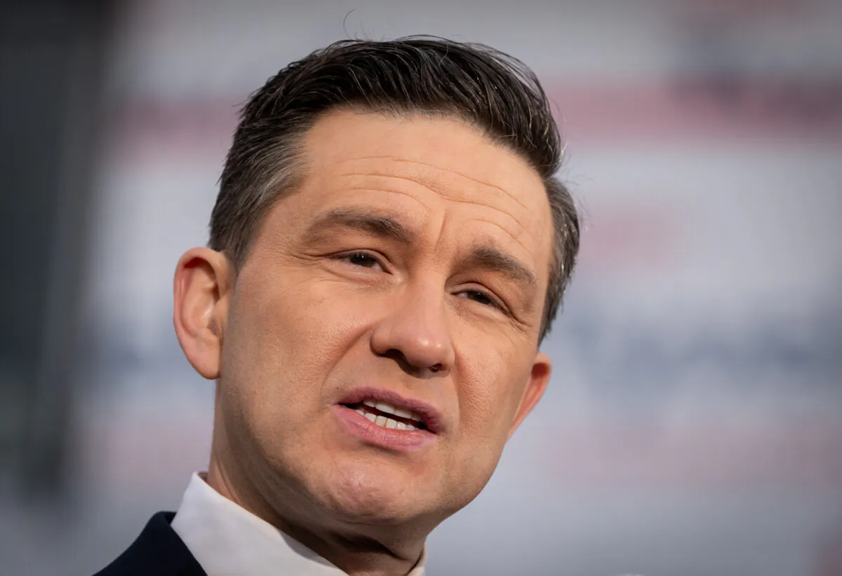 Conservative Leader Pierre Poilievre speaks during a news conference in Delta, B.C., on Jan. 16, 2025. (The Canadian Press/Ethan Cairns)