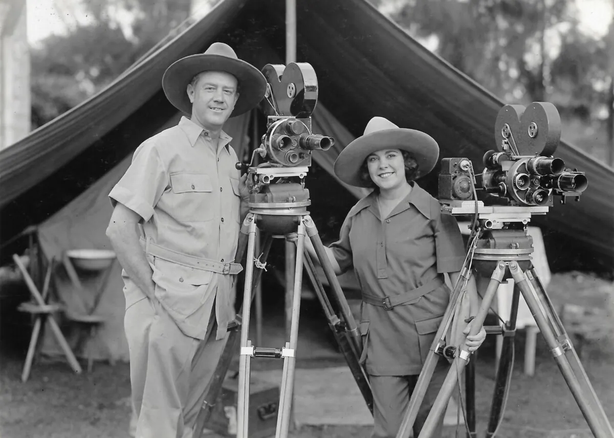 Martin and Osa Johnson were ahead of their time in filming wildlife documentaries of far-flung places. (Courtesy of Martin and Osa Johnson Safari Museum)