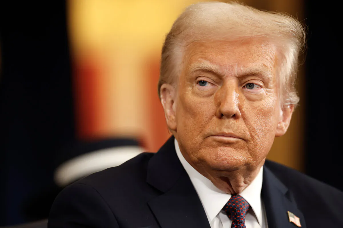 President-elect Donald Trump attends inauguration ceremonies in the Rotunda of the U.S. Capitol in Washington on Jan. 20, 2025. (Chip Somodevilla/Getty Images)