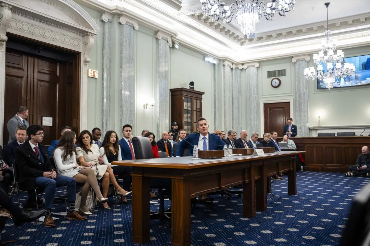 President-elect Donald Trump's nominee for Transportation Secretary, Sean Duffy, testifies before the Senate Committee on Commerce, Science, and Transportation on Capitol Hill in Washington on Jan. 15, 2025. (Madalina Vasiliu/The Epoch Times)