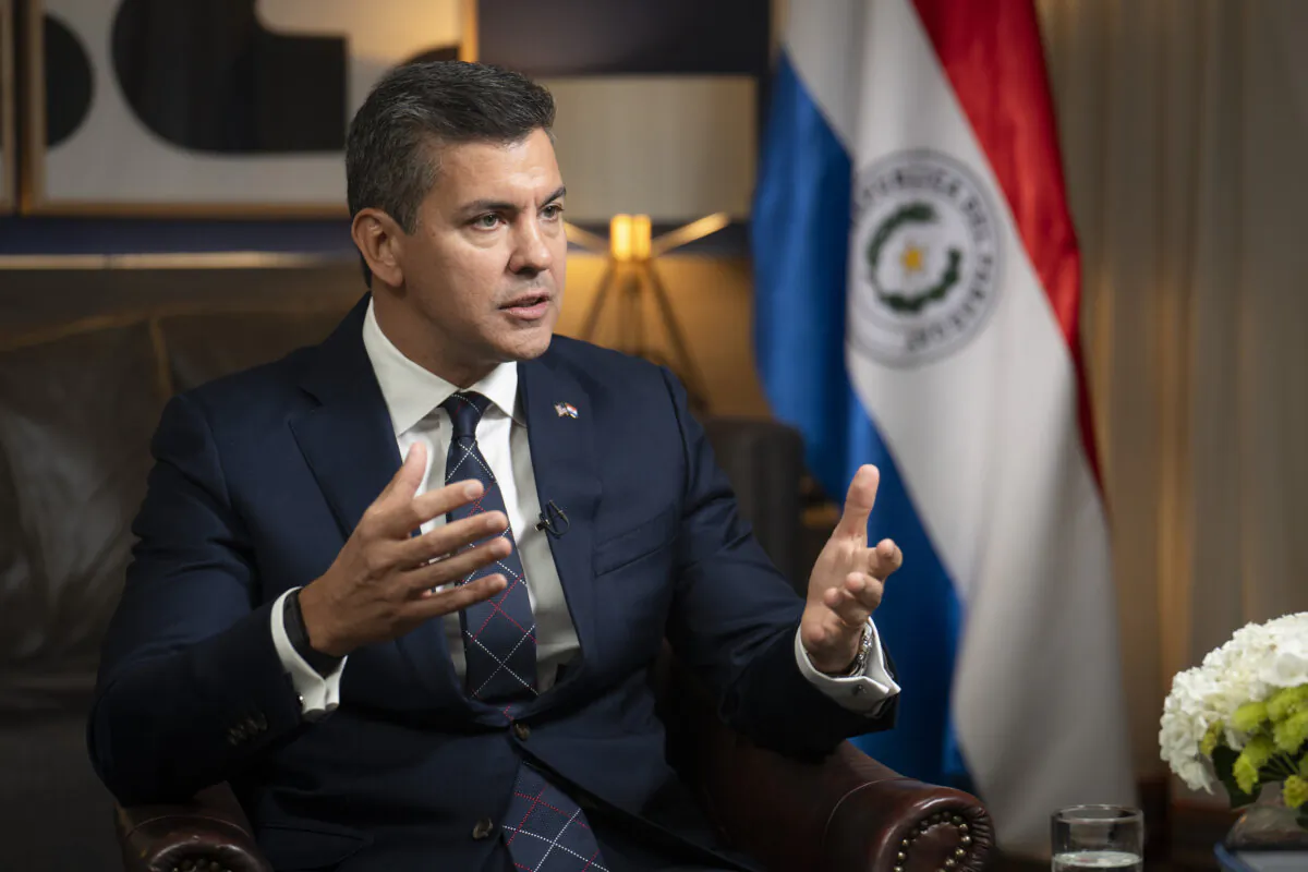 Paraguayan President Santiago Peña in Washington on Jan. 21, 2025. (Samira Bouaou/The Epoch Times)