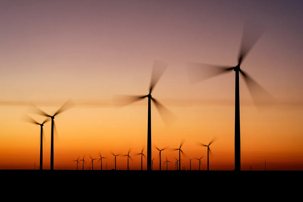 Wind turbines stretch across the horizon at the Spearville Wind Farm near Spearville, Kan., on Sept. 29, 2024.(Charlie Riedel/AP Photo)