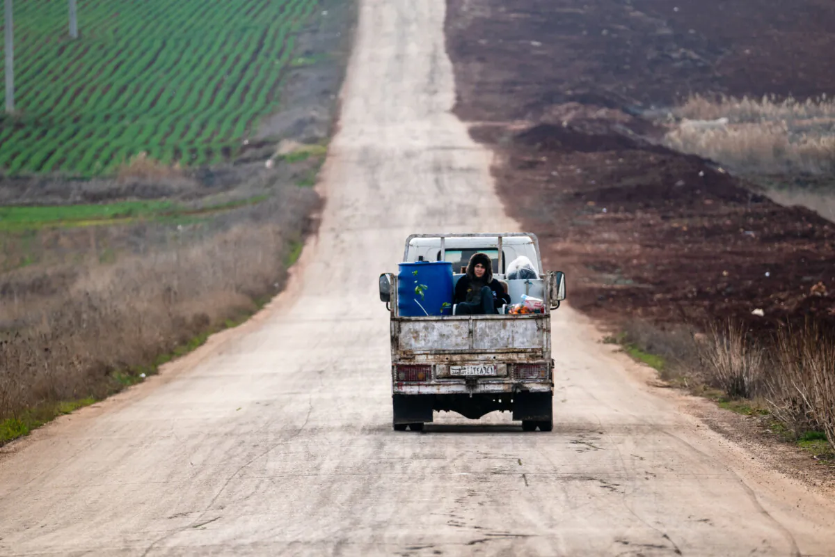A vehicle in the outskirts of Aleppo, Syria, on Jan. 24, 2025. (Photo by Spencer Platt/Getty Images)