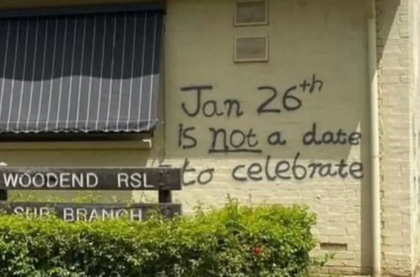 Woodend RSL pictured after being attacked by vandals, and before 2025 Australia Day celebrations. (Courtesy of Woodend RSL).