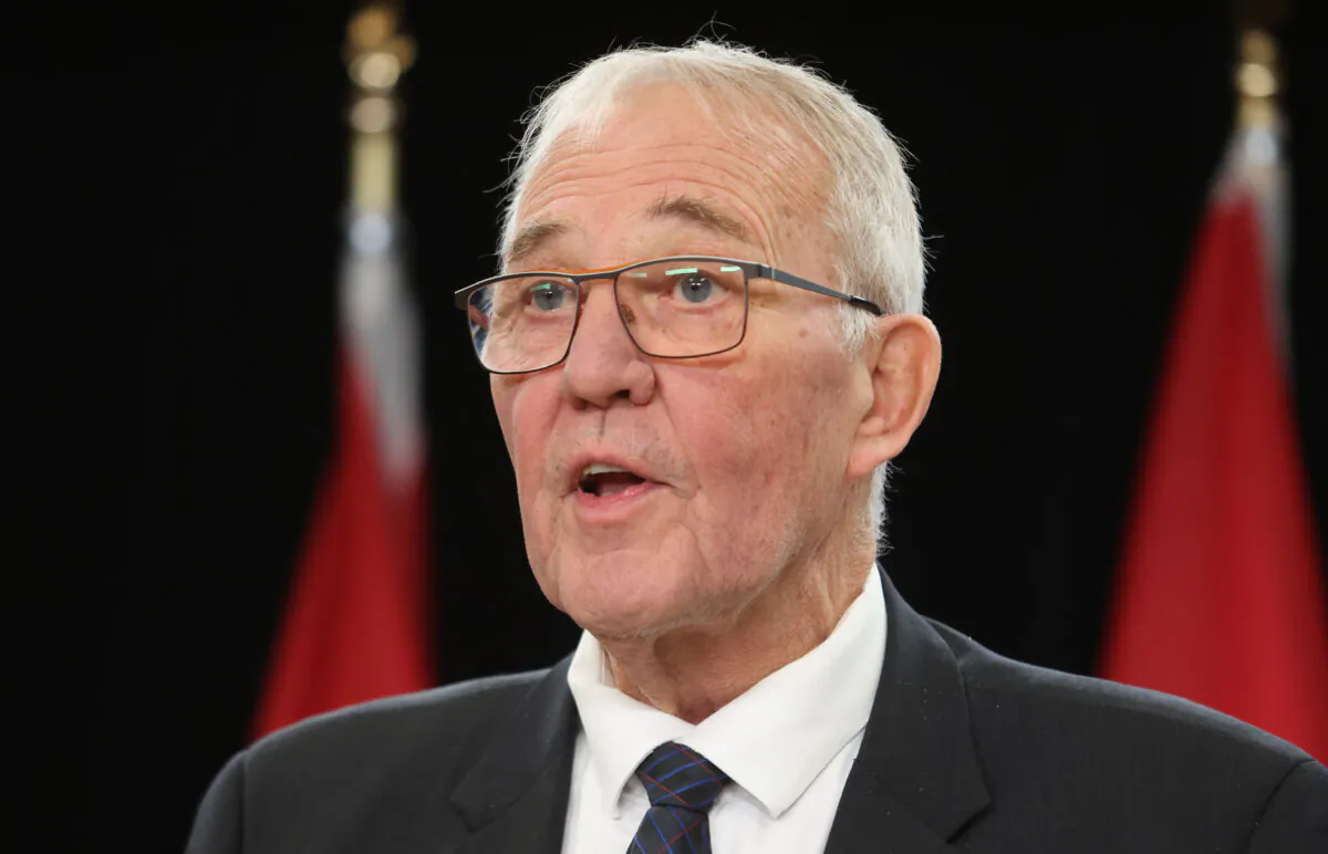 National Defence Minister Bill Blair speaks at a press conference in Ottawa on Dec. 5, 2024. (The Canadian Press/Patrick Doyle)