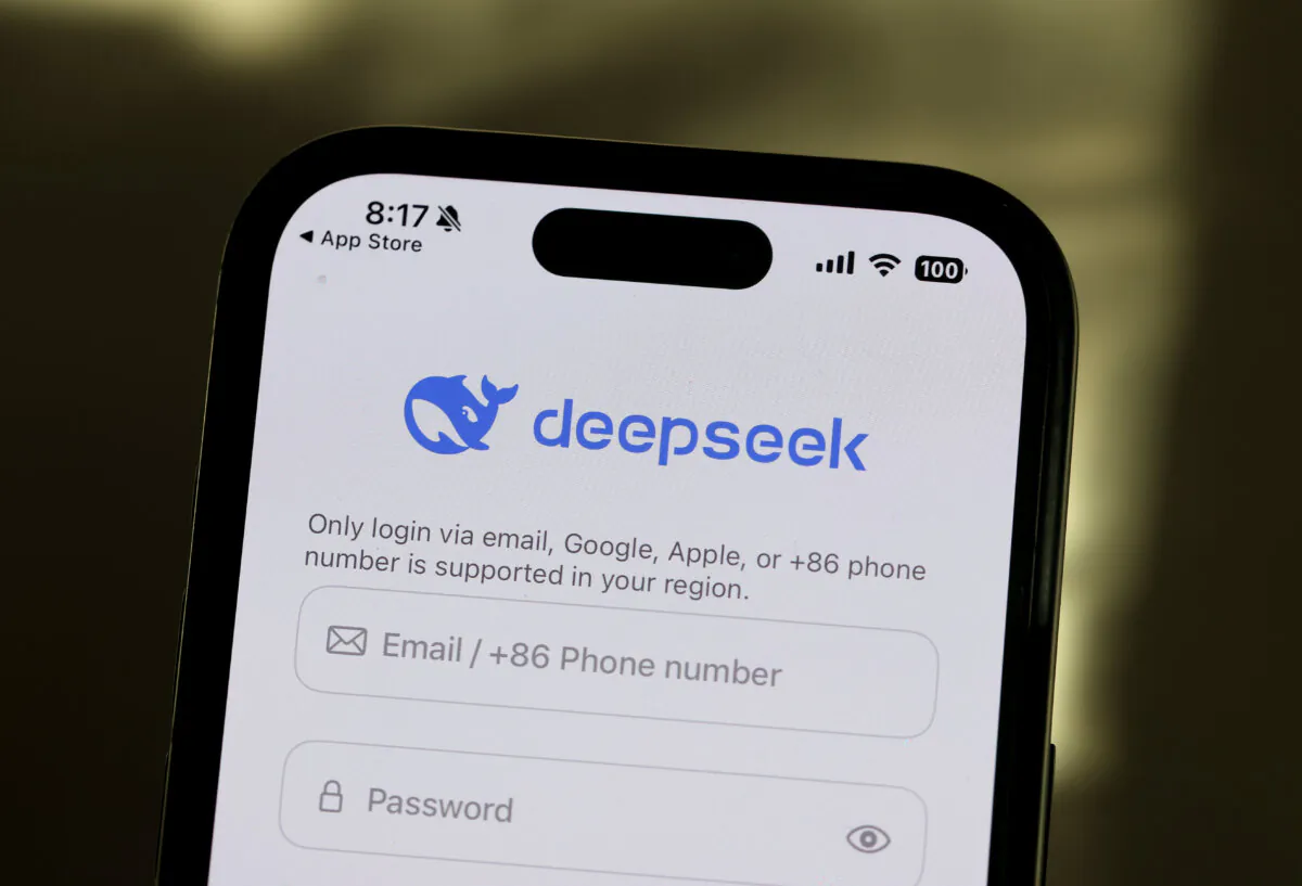The DeepSeek app on an iPhone screen in San Anselmo, Calif., on Jan. 27, 2025. (Justin Sullivan/Getty Images)