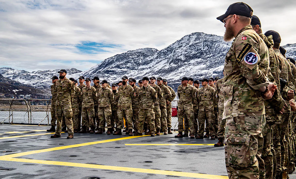 Danish troops on board the frigate Niels Juel during a trip to Greenland in June 2020. (Iben Valery/Danish Ministry of Defense)