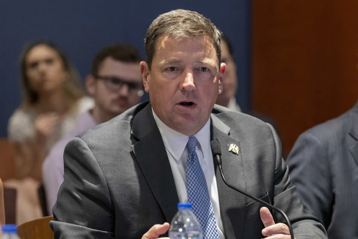 Ed Martin speaks at an event in Washington on June 13, 2023. (Amanda Andrade-Rhoades/AP Photo)