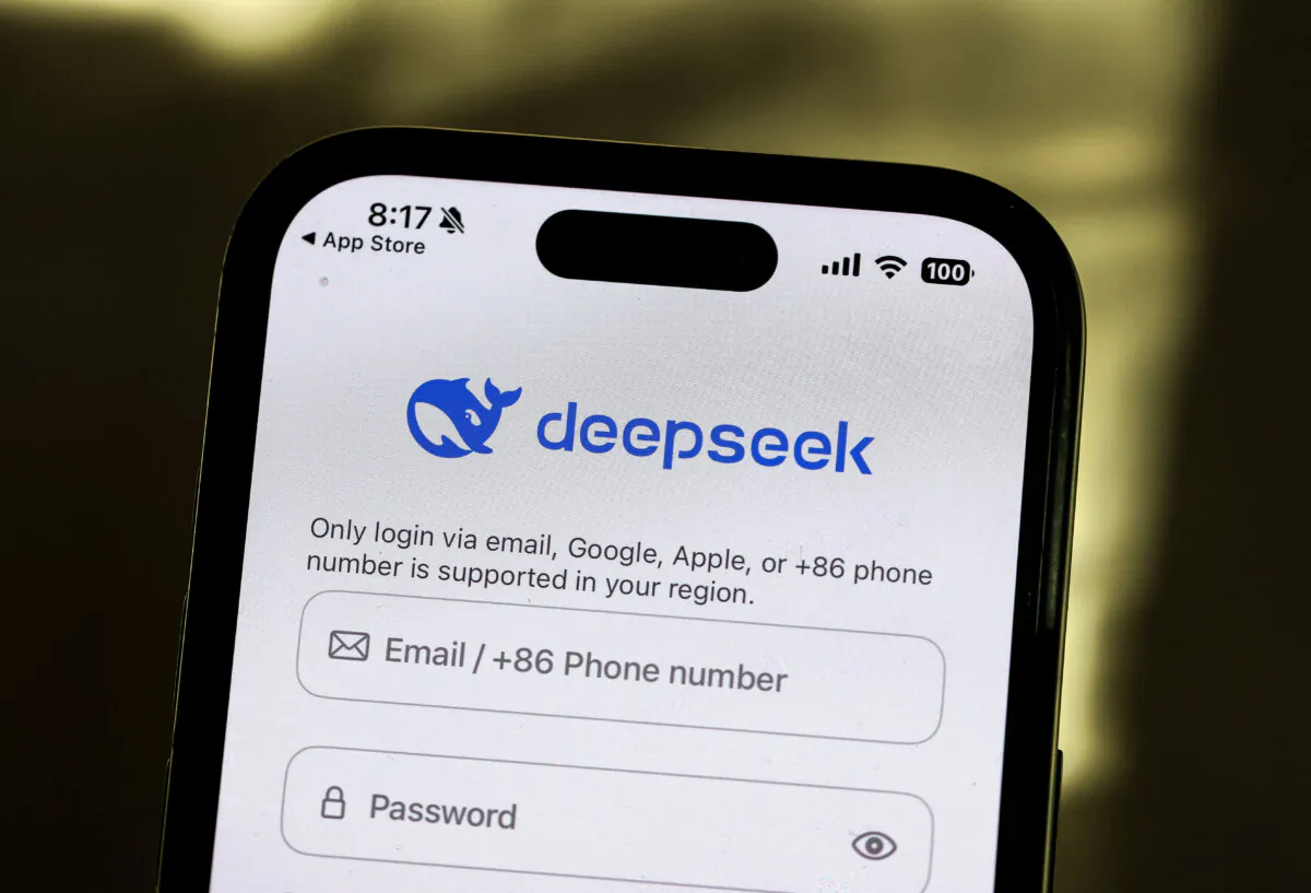 The DeepSeek app on an iPhone screen in San Anselmo, Calif., on Jan. 27, 2025. (Justin Sullivan/Getty Images)