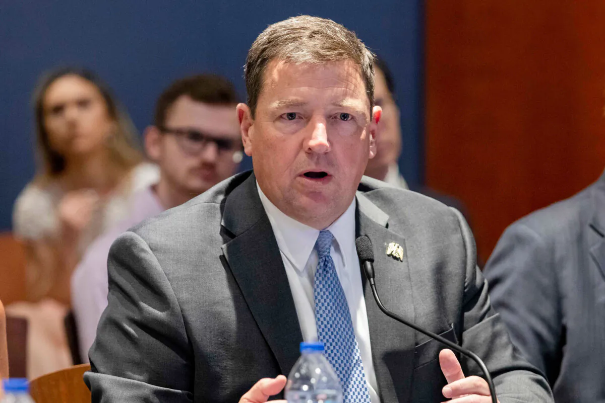 Ed Martin speaks at an event in Washington on June 13, 2023. (Amanda Andrade-Rhoades/AP Photo)