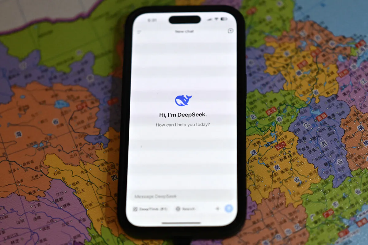 The DeepSeek app is seen on a mobile phone in Beijing on Jan. 28, 2025. (Pedro Pardo/AFP via Getty Images)